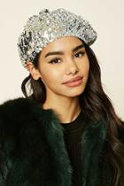 Forever21 Women's  Silver Sequined Beret