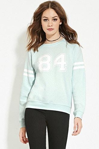 Forever21 Varsity-striped Raglan Pullover