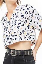 Forever21 Leopard Print Cropped Shirt