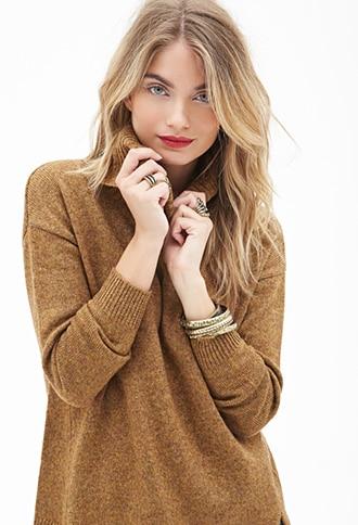 Forever21 Contemporary Marled Turtleneck Sweater