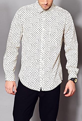 21 Men Fitted Dot Shirt