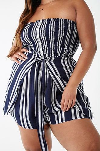 Forever21 Plus Size Striped Tube Romper