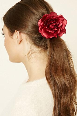 Forever21 Burgundy Rose Hair Clip