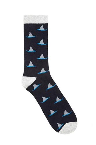 21 Men Men's  Men Shark Fin Crew Socks