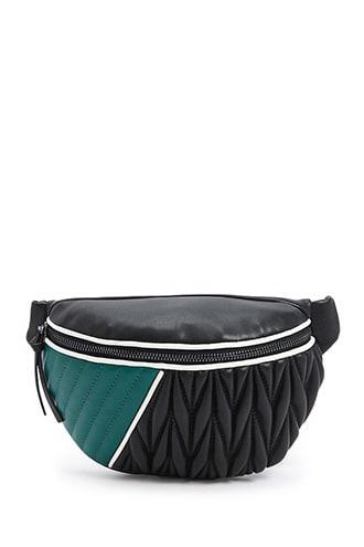 Forever21 Colorblock Quilted Faux Leather Belt Bag