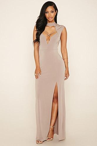 Forever21 Women's Crisscross Cutout Maxi Dress