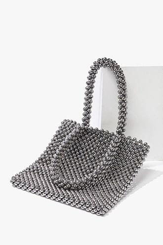 Forever21 Metallic Beaded Tote Bag