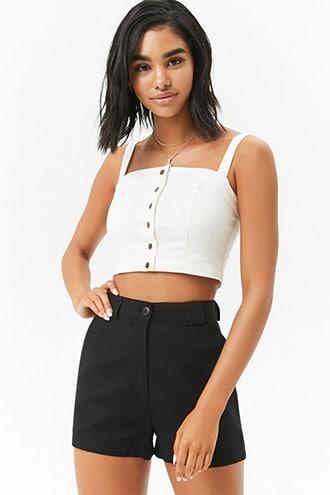 Forever21 Linen-blend High-rise Shorts