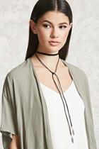 Forever21 Faux Suede Drop Choker