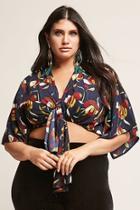 Forever21 Plus Size Floral Tie-front Top