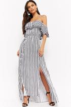 Forever21 Striped Off-the-shoulder Maxi Dress