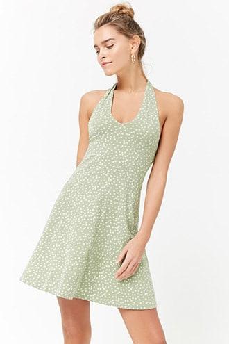 Forever21 Flower Print Halter Dress