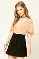 Forever21 Women's  Apricot Cutout Crop Top