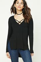 Forever21 High-low V-neck Sweater