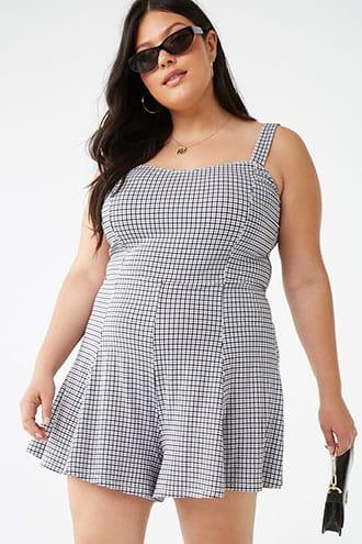 Forever21 Plus Size Plaid Print Romper