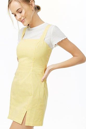Forever21 Pinstriped M-slit Dress