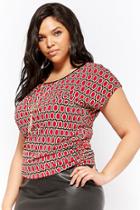 Forever21 Plus Size Geo Print & Necklace Top