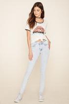 Forever21 Women's  Light Denim High-waisted Skinny Jeans