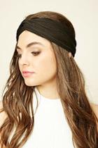 Forever21 Black Ribbed Twisted Headwrap