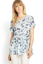 Forever21 Floral Print Ruffled Tee