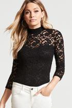 Forever21 Illusion Lace Top