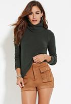 Forever21 Women's  Brown Faux Suede Shorts