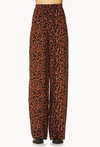 Forever21 Wild Leopard Wide-leg Pants