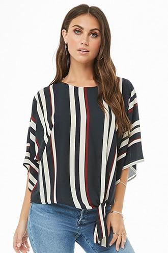 Forever21 Striped Kimono Sleeve Top