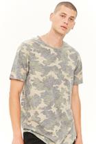 Forever21 Camo Print Curved Hem Tee