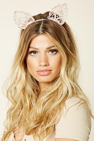 Forever21 Pink Ornate Crochet Ear Headband