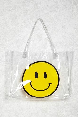 Forever21 Happy Face Clear Tote Bag