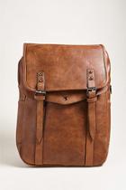 Forever21 Men Hipster Buckle Faux Leather Backpack