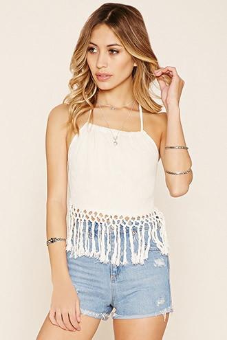 Forever21 Women's  Z And L Europe Halter Crop Top