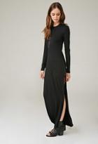 Forever21 Women's  Marina T. High-slit Maxi Dress (black)