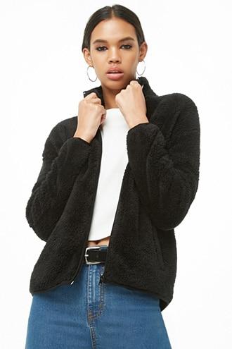 Forever21 Plush Funnel-neck Jacket