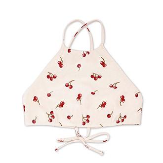 Forever21 Cherry Print High-neck Bikini Top