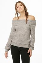 Forever21 Anm Marled Off-the-shoulder Top