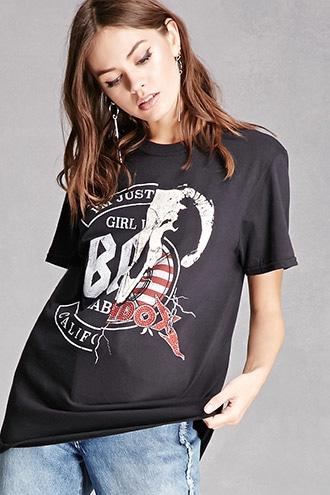 Forever21 Caged Split Graphic Tee