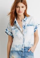 Forever21 Contemporary Life In Progress Bleached Chambray Shirt