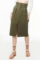 Forever21 Paperbag-waist Slit Skirt