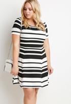 Forever21 Plus Multi-stripe Textured Dress