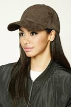 Forever21 Women's  Olive Faux Suede Baseball Cap