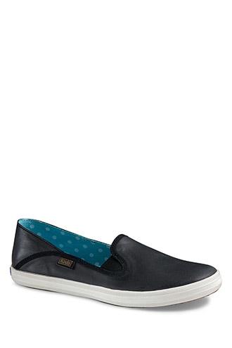 Forever21 Women's Black Keds Leather Slip-ons
