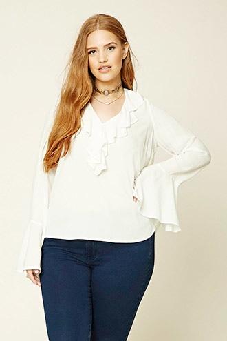 Forever21 Plus Women's  Plus Size Flounce Top