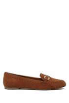 Forever21 Women's  Faux Suede Chain Loafers
