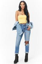 Forever21 Distressed High-rise Ankle Jeans
