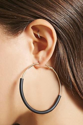 Forever21 Matte Coat Hoop Earrings