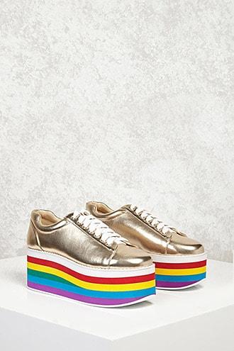 Forever21 Platform Metallic Sneakers