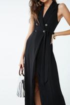 Forever21 Double-breasted Belted Maxi Dress