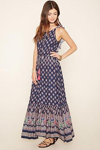 Forever21 Reverse Ornate Print Maxi Dress